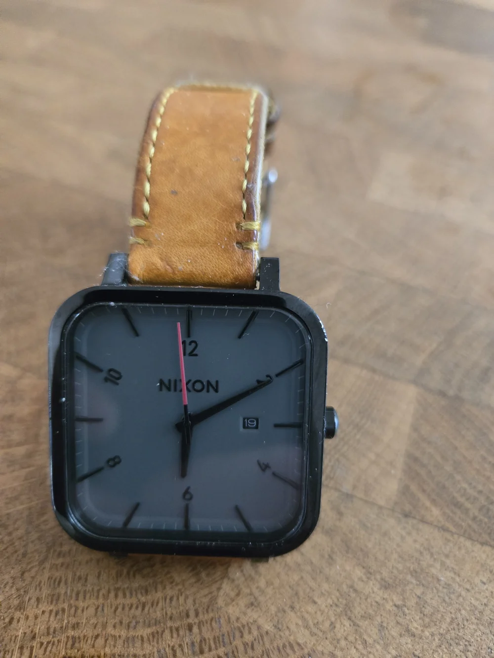 Nixon Ragnar Black Dial Watch with Tan Horween Leather Strap
